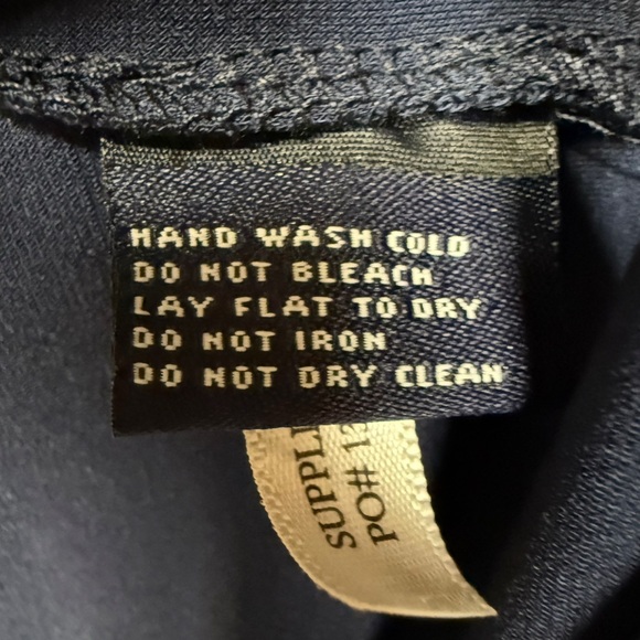 American Living Navy Blue Sequin Trim Ruched Sheath Dress - Size 6 - Picture 5 of 8